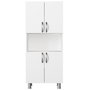 Hanah Home William - White Mueble de Baño Blanco 59.5 cm Ancho x 140.3 cm Alto x 29.5 cm Profundo Fabricado en Tablero de Partículas Recubierto de Melamina